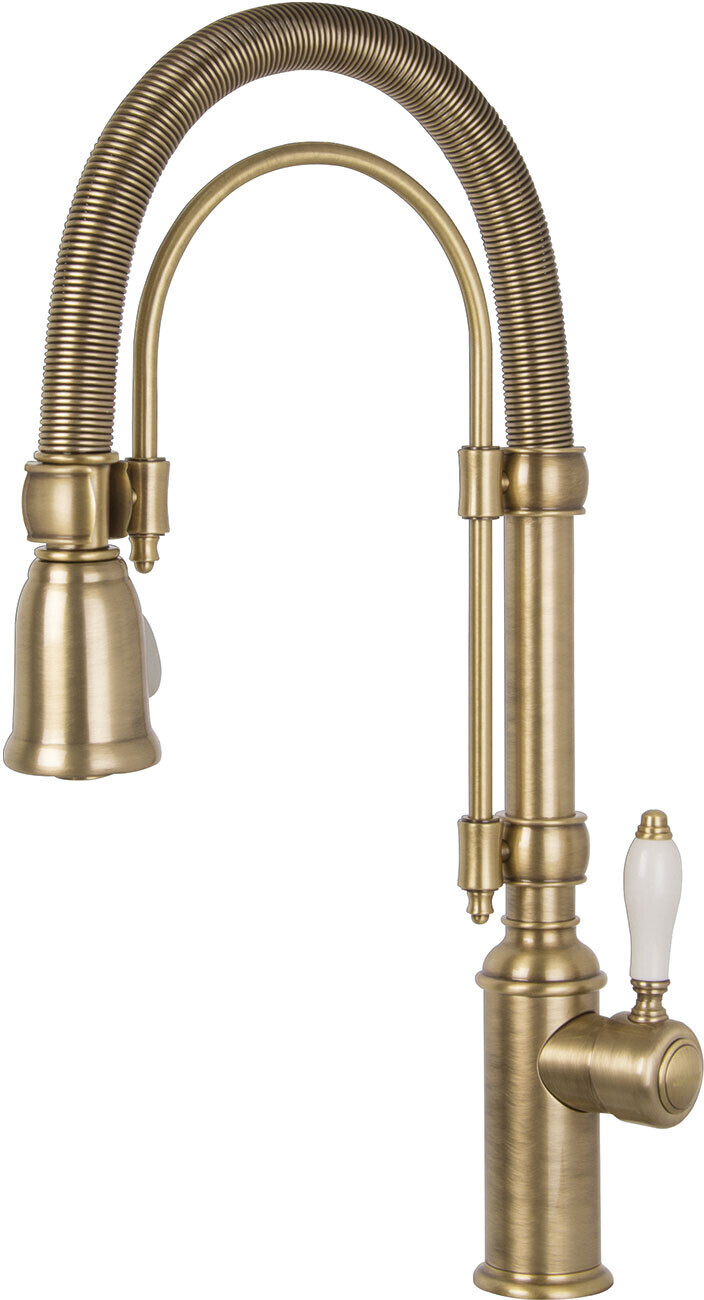 شیر ظرفشویی دستشویی اسمگ ایتالیا مدل SMEG MIDR7O-2 - رنگ برنجی آنتیک، طراحی کلاسیک دو دستگیره